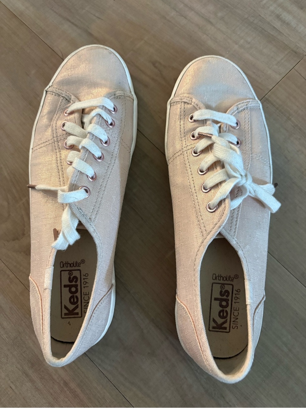 Keds Women’s Lace-Up Sneakers in Pale Pink